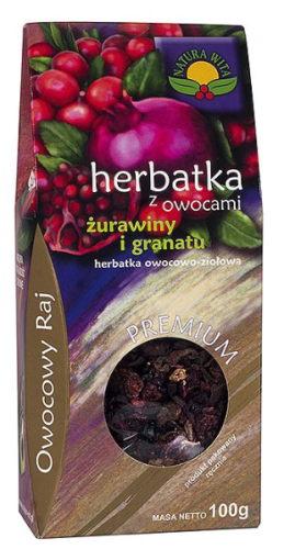 Herbatka z owocami żurawiny I granatu 100g Natura wita
