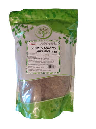 Siemię lniane mielone 1 kg Agnex układ nerwowy odporność