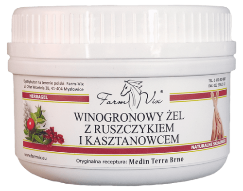 Winogronowy żel z ruszczykiem i kasztanowcem 350g Farm-Vix ból kończyny dolne nogi