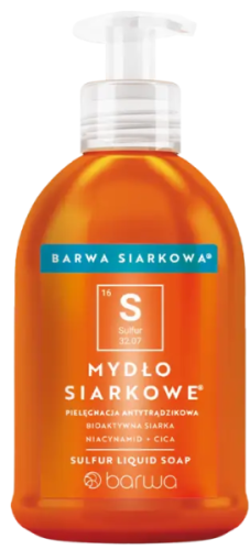 Mydło Siarkowe w płynie Barwa Siarkowa 300 ml trądzik cera problemy skórne skóra