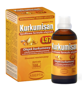 Kurkumisan L97 Olejek kurkumowy z kurkuminą 30ml Asepta kurkuma wątroba stawy odporność