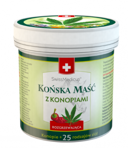 Końska Maść z Konopiami Rozgrzewająca SwissMedicus HerbaMedicus 250ml stawy mięśnie
