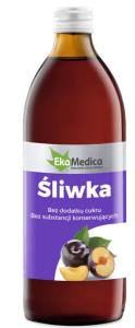 Sok ze śliwki 100% 500ml EkaMedica Śliwka Śliwkowy