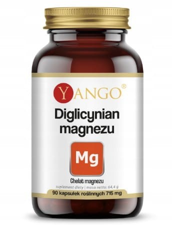 Diglicynian magnezu YANGO 90kaps 715mg prawidłowe funkcjonowanie mięśni i układu nerwowego
