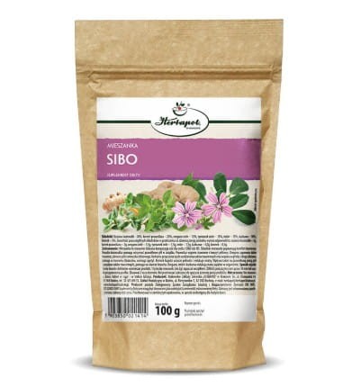 Mieszanka Sibo Herbapol 100g prawidłowe pH w żołądku, trawienie, zdrowe jelita i wątroba