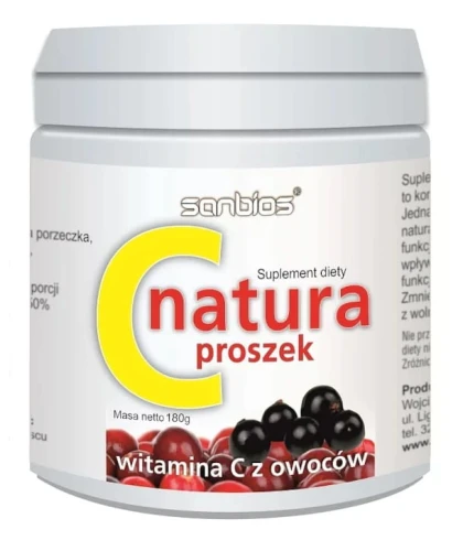 Witamina C proszek Sanbios układ odpornościowy, nerwowy, na uczucie zmęczenia znużenia