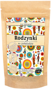 RODZYNKI w czekoladzie 140g Czekolada gorzka Przekąska bezglutenowa