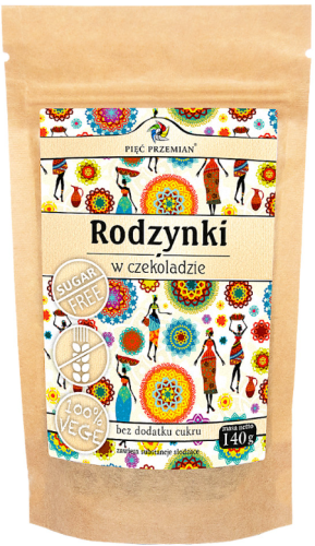 RODZYNKI w czekoladzie 140g Czekolada gorzka Przekąska bezglutenowa