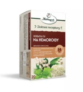 Herbatka Fix Na hemoroidy Herbapol 20 saszetek wspomaga funkcjonowanie naczyń krwionośnych oraz krążenie żylne
