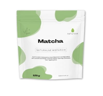 Matcha 125g naturove energia, spalanie kalorii, oczyszczanie organizmu, poprawa koncentracji
