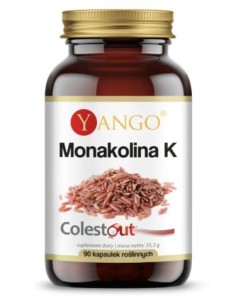 Monakolina K 90 kapsułek YANGO Utrzymanie prawidłowego stężenia cholesterolu LDL we krwi