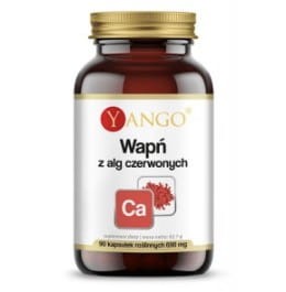 Wapń z alg czerwonych 90 kapsułek YANGO prawidłowe funkcjonowanie mięśni, zdrowe kości, zęby, prawidłowy metabolizm energetyczny, prawidłowe funkcjonowanie enzymów trawiennych