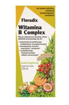 Witamina B Complex 250ml Floradix na zmęczenie i znużenie, prawidłowe funkcjonowanie układu nerwowego oraz metabolizmu energetycznego