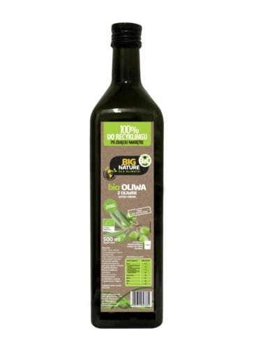 Bio oliwa z oliwek extra virgin 500ml Big Nature tłoczona na zimno ekologiczna