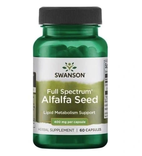 Full Spectrum Alfalfa Seed Lucerna 400mg 60 kapsułek Swanson