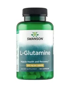 L-Glutamina 500mg 100 kapsułek Swanson przyspieszać regenerację mięśni po treningu, wspomagać układ immunologiczny