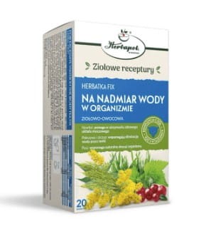 Na nadmiar wody w organizmie herbatka fix ziołowo-owocowa 20x2g Herbapol kompozycja 5 ziół