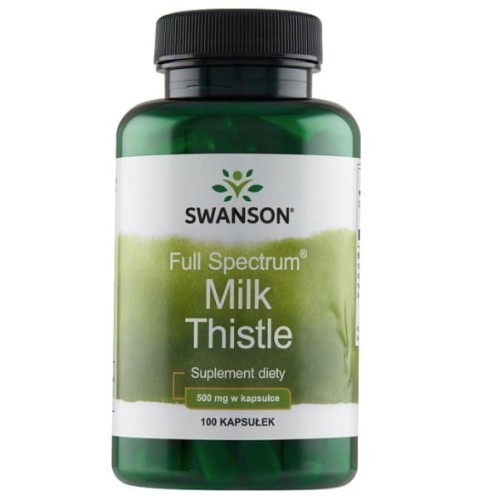 Full Spectrum Milk Thistle Ostropest plamisty 100 kapsułek Swanson wsparcie wątroby i usprawnienie procesu trawienia