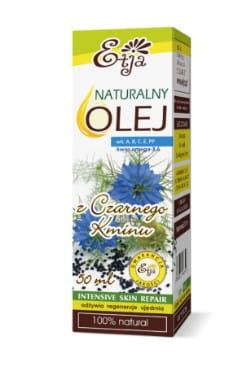 Naturalny olej z czarnego kminu Etja 50ml gojenie ran, wygładzenie i ujędrnienie skóry, łagodzenie alergii