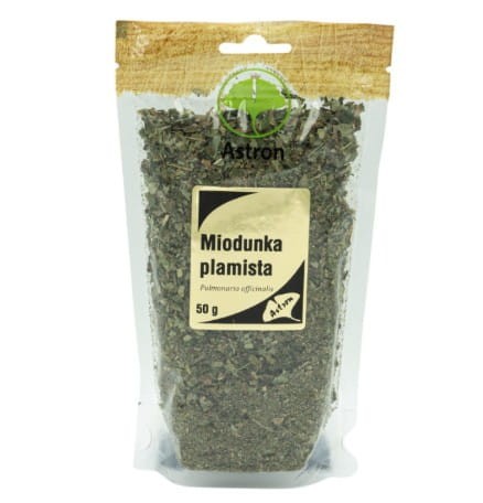 Miodunka plamista Pulmonaria officinalis 50g Astron korzystny wpływ na błony śluzowe dróg oddechowych