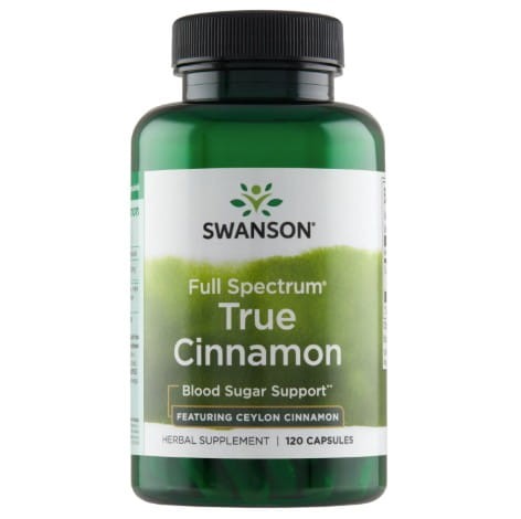 Full Spectrum True Cinnamon Cynamon Cejloński 120 kapsułek Swanson regulacja poziomu cukru we krwi, wsparcie trawienia i metabolizmu