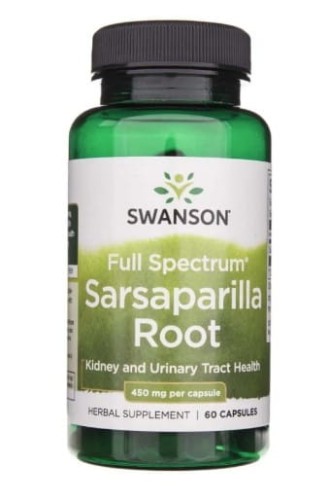 Sarsaparilla Root (Kolcorośl sarsaparyla) 450 mg 60 kapsułek Swanson zdrowie nerek i układy moczowego