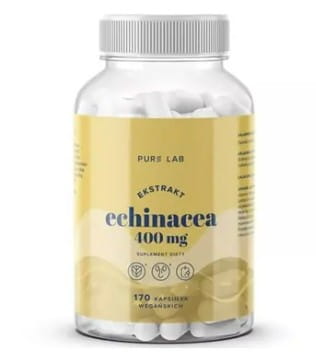 Ekstrakt z echinacea 400mg 170 kapsułek Aura Herbals wsparcie układu odpornościowego, utrzymanie zdrowia dolnych dróg moczowych