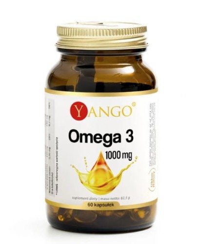 Omega 3 1000mg 60 kapsułek YANGO prawidłowe funkcjonowanie serca, mózgu, utrzymanie prawidłowego widzenia
