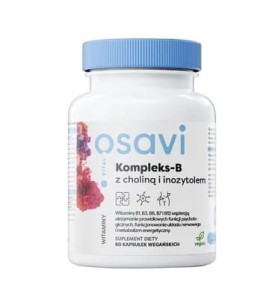 Kompleks-B z Choliną i Inozytolem 60 kapsułek Osavi funkcje psychologiczne, metabolizm energetyczny, układ nerwowy