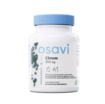 Chrom 200 µg 60 kapsułek Osavi Vital utrzymanie prawidłowego poziomu glukozy we krwi