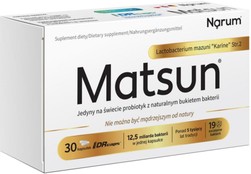 Matsun Lactobacterium mazuni "Karine" Str.2 ZDROWA FLORA BAKTERYJNA 30 kaps 12,5 miliarda bakterii w 1 kaps.