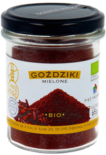 Goździki mielone 100% BIO 65g Pięć  Przemian Sri Lanka  Bezglutenowe