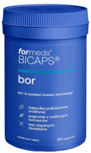 Bor w postaci kwasu borowego 60 kapsułek formeds BICAPS do prawidłowego funkcjonowania organizmu