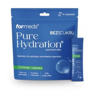 Pure Hydration formeds 14 saszetek cytryna + limonka elektrolity dla szybkiego nawodnienia organizmu bez dodatku cukru 3532 mg elektrolitów