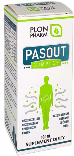 PASOUT COMPLEX 100ml Plon Pharm Pasożyty Robaki Odrobaczenie Jelita Trawienie