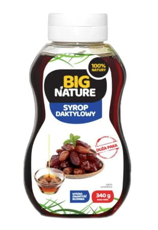 Syrop daktylowy 340g Big Nature wysoka zawartość błonnika zamiennik cukru lub miodu