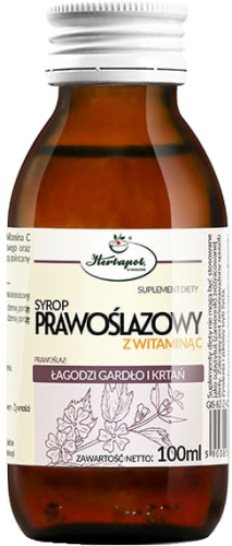 Syrop PRAWOŚLAZOWY z witaminą C 100ml Wyciąg z korzenia prawoślazu 10% Herbapol