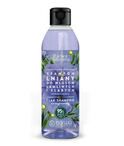 Szampon Lniany wzmacniający 300ml Barwa Naturalna włosy łamliwe i słabe