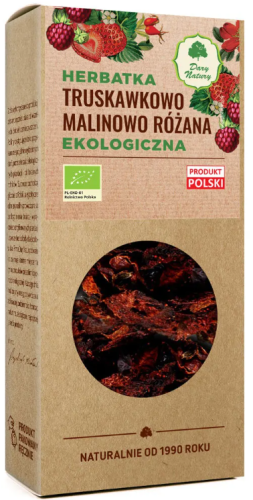 Herbatka truskawkowo malinowo rozana EKO 100 g Dary Natury