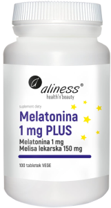 Melatonina 1 mg PLUS 100 tabletek VEGE Melisa Medicaline