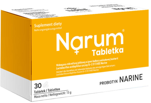 Narum Tabletka 30 tab bakterie Lactobacillus acidophilus szczep Er-2 317/402 Narine