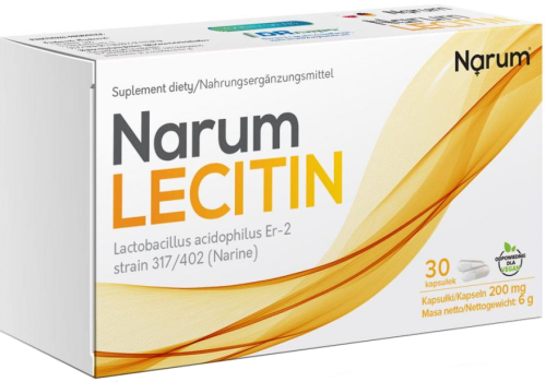 Narum Lecitin 200 mg  30 kapsułek Lactobacillus acidophilus Er-2 317/402 NARUM