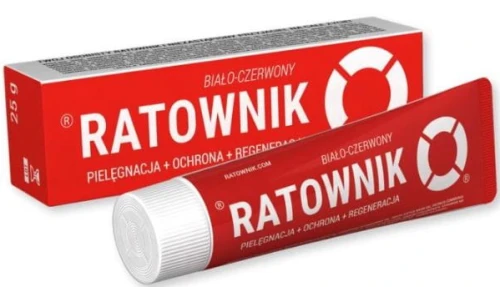 RATOWNIK BIAŁO – CZERWONY 25g PIELĘGNACJA OCHRONA REGENERACAJA NASKÓRKA