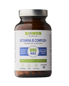 Witamina B complex+ 90 kapsułek Biowen wspiera układ nerwowy i odpornościowy czysty skład bez barwników