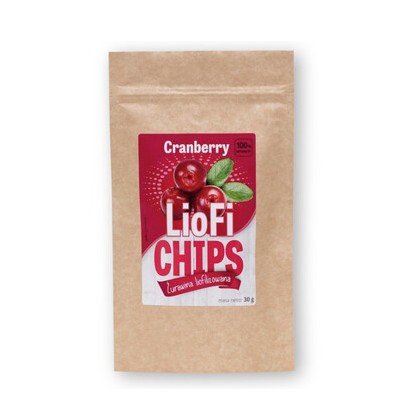 Żurawina liofilizowana 30g Elena LioFi Chips Cranberry 100% naturalny