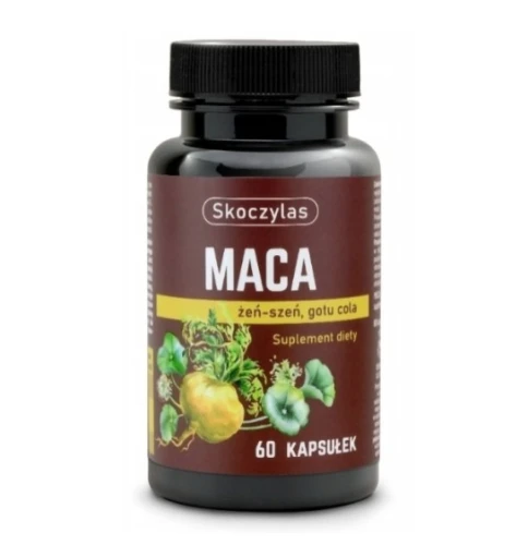 Maca, żeń-szeń, gotu cola 60 kapsułek Skoczylas menopauza, układ kostny, odporność, witalność, sprawność seksualna