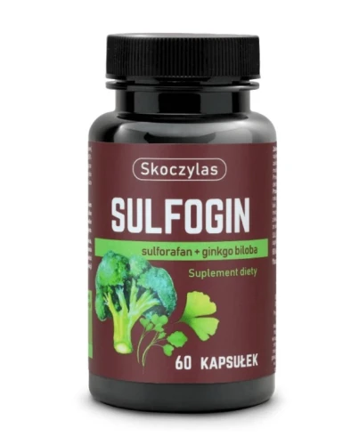 Sulfogin  sulforafan + ginkgo biloba 60 kapsułek Skoczylas krążenie, układ nerwowy, wzrok, słuch, właściwości antyoksydacyjne
