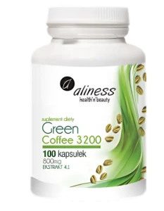 Green Coffee ekstrakt 4:1 3200 zielona kawa 100 kapsułek Aliness