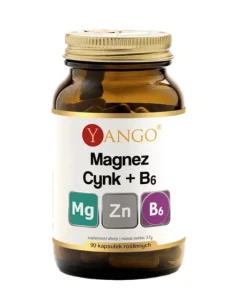 Magnez cynk + B6 90 kapsułek roślinnych YANGO mięśnie, kości, układ odpornościowy, układ nerwowy