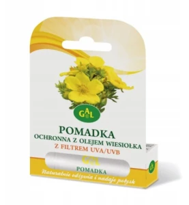 Pomadka ochronna z olejem wiesiołka filtr UVA/UVB 4,3g GAL odżywia, łagodzi, natłuszcza